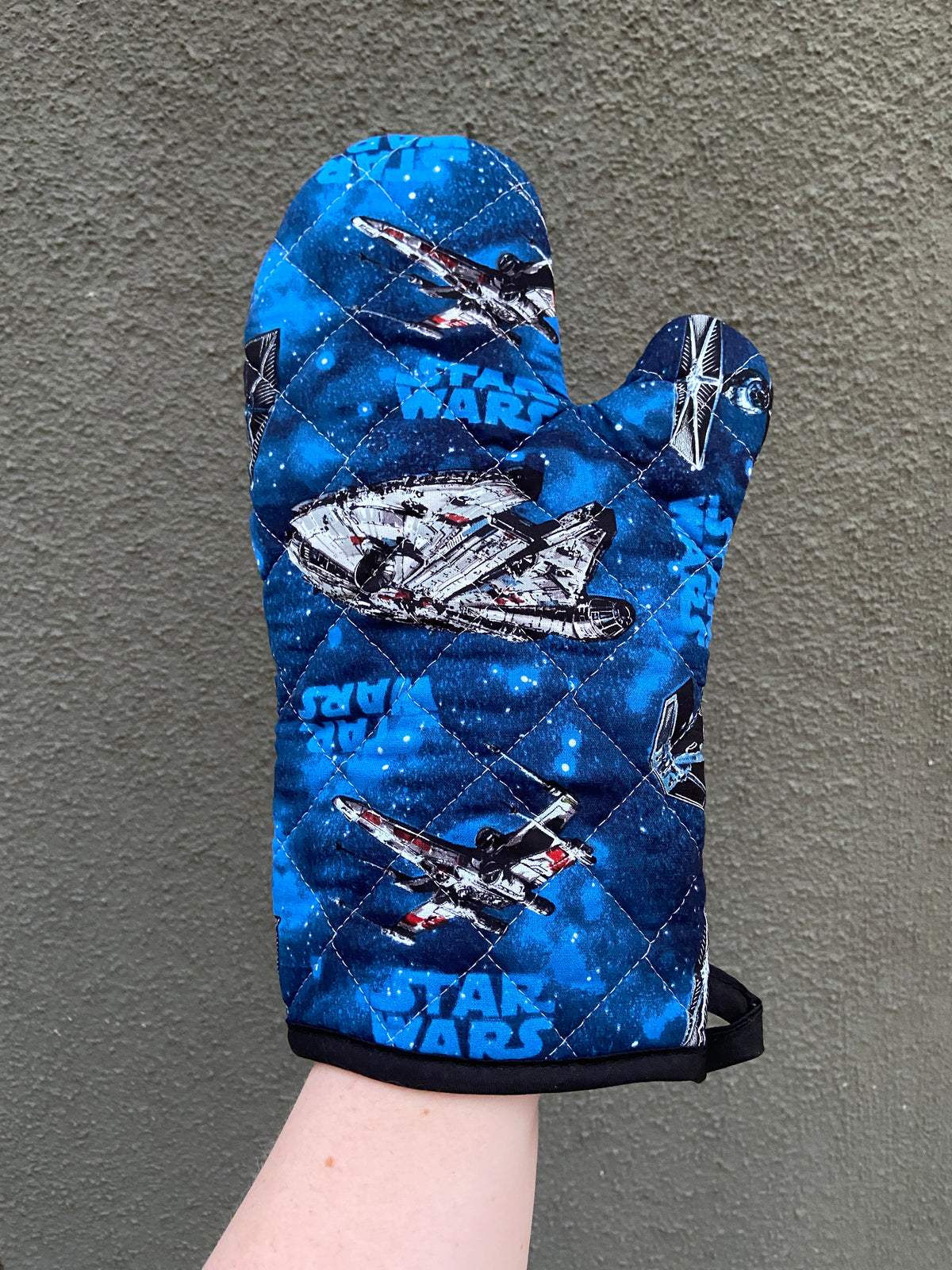 Space Ships Blue Mitt - PREORDER