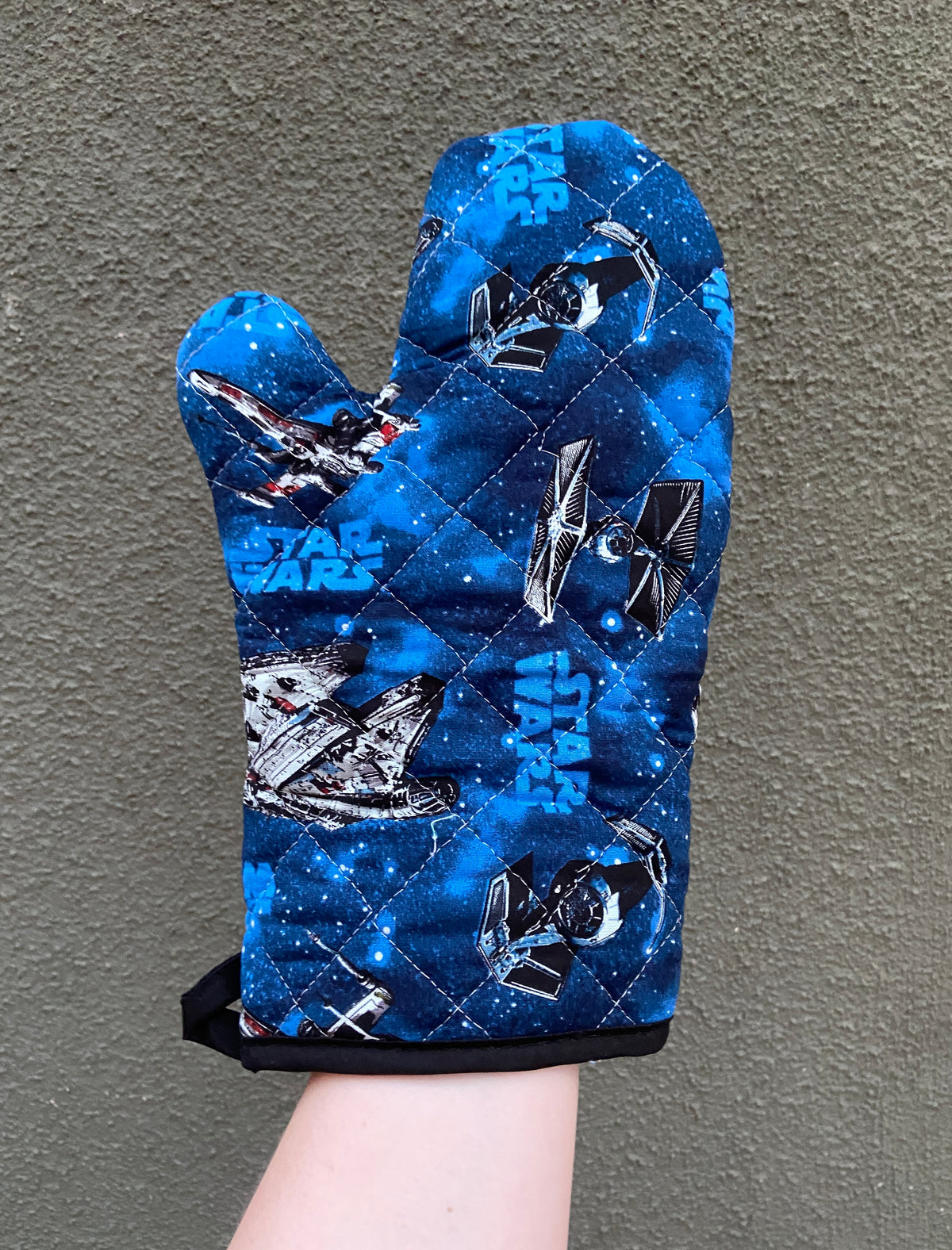 Space Ships Blue Mitt - PREORDER