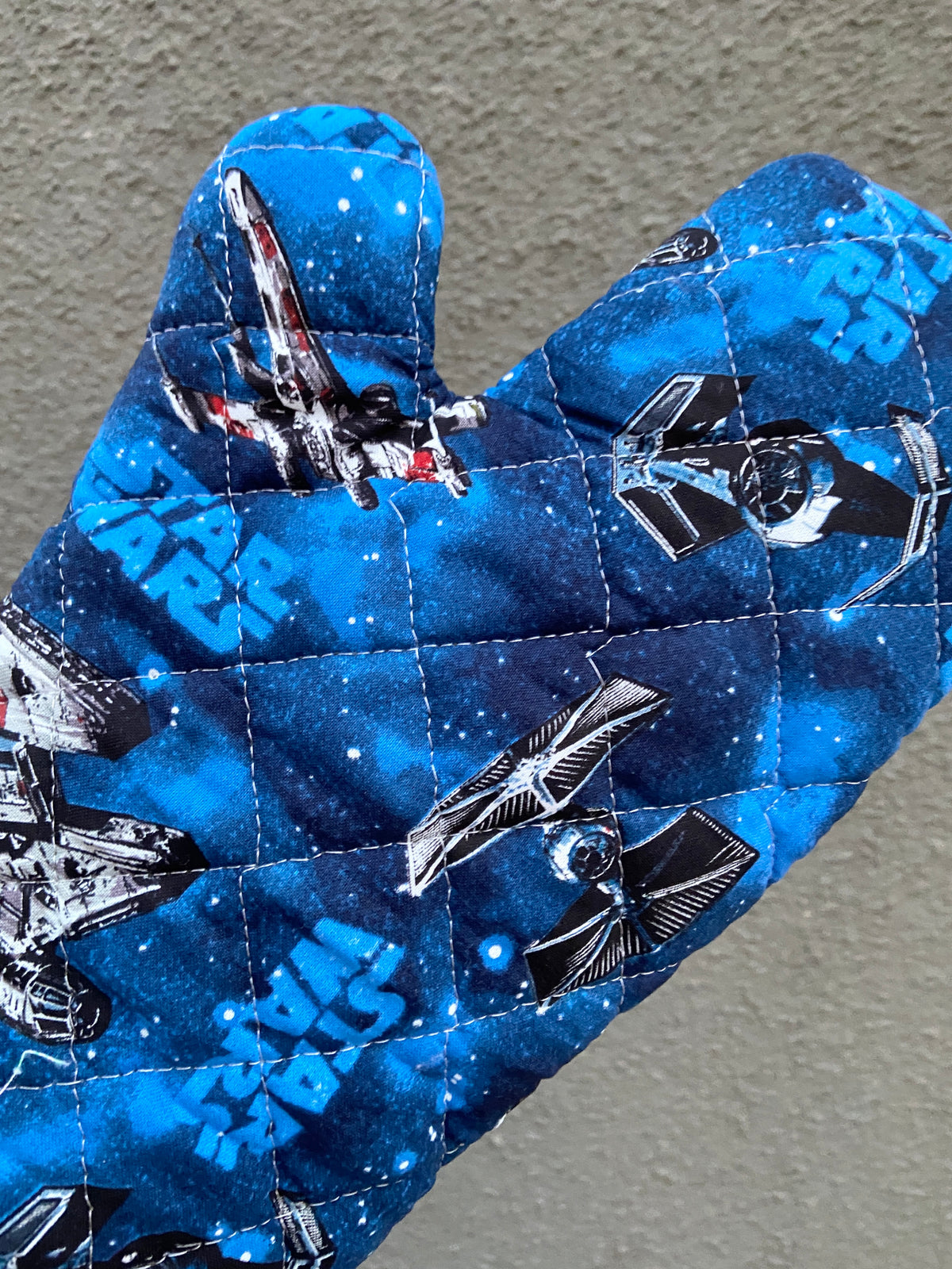 Space Ships Blue Mitt - PREORDER