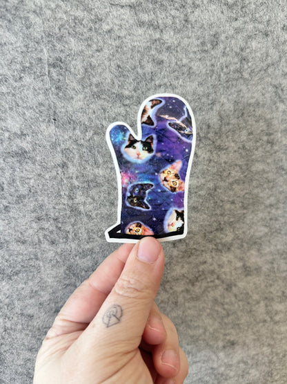 Space Cats Oven Mitt Sticker