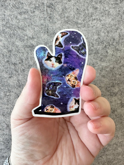 Space Cats Oven Mitt Sticker