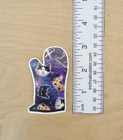 Space Cats Oven Mitt Sticker